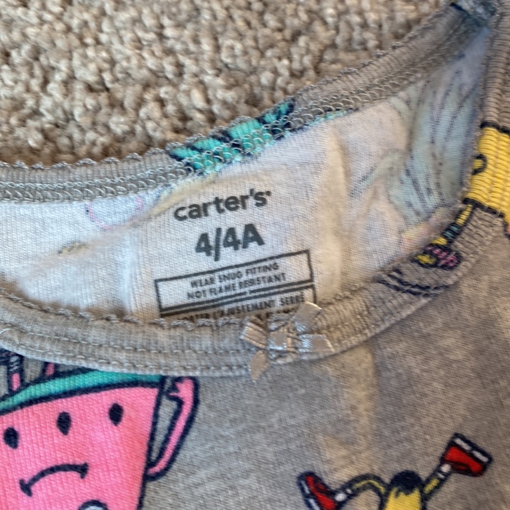 Carters girls 3 piece pajama set size 4 - Picture 5 of 6